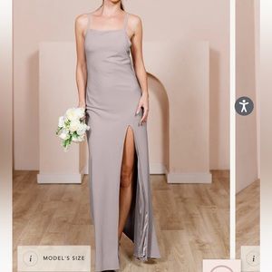 Revelry Steph Crepe Dress- Almond